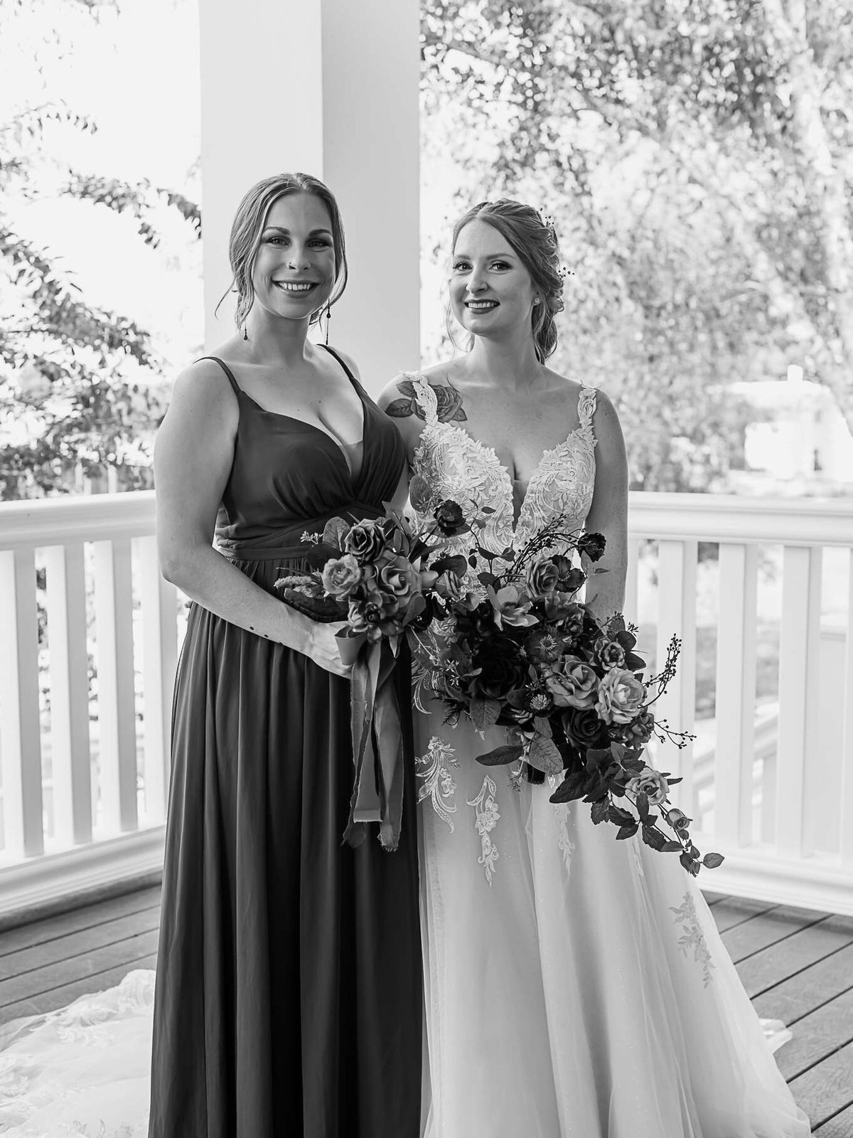 Bride and bridesmaid wedding makeup